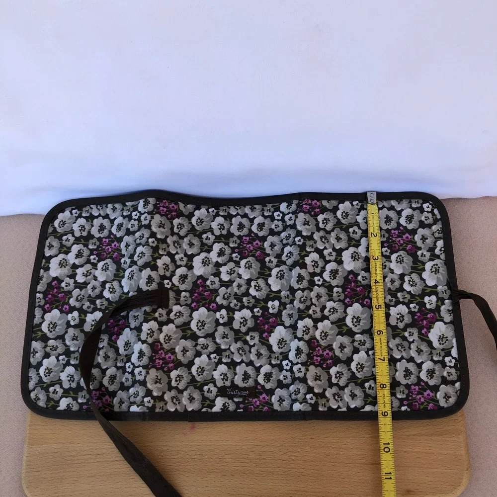 Thirty One Nylon Brown Pink Floral Foldable Organizer‎ Cottagecore Chic